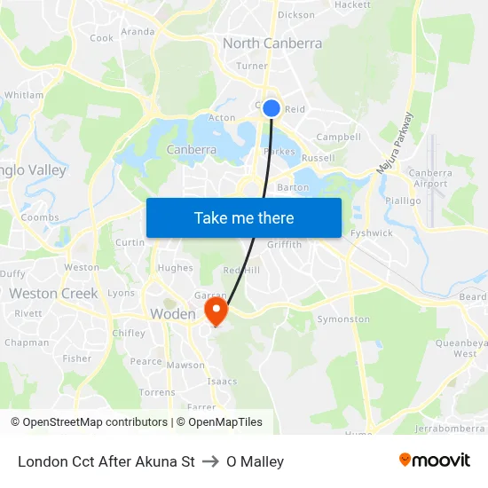 London Cct After Akuna St to O Malley map
