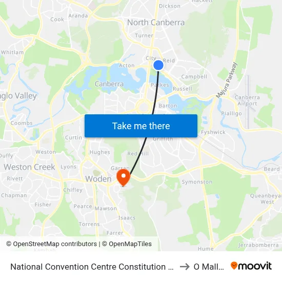 National Convention Centre Constitution Av to O Malley map