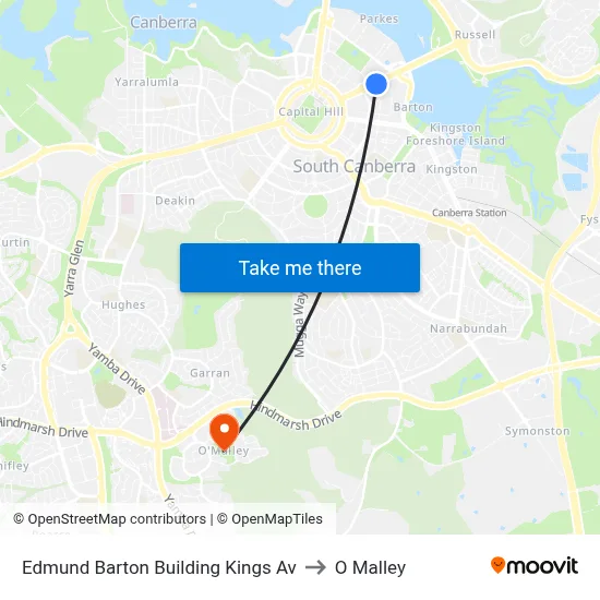 Edmund Barton Building Kings Av to O Malley map