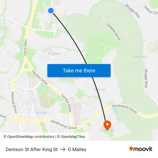 Denison St After King St to O Malley map