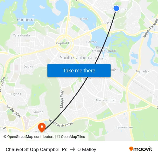Chauvel St Opp Campbell Ps to O Malley map