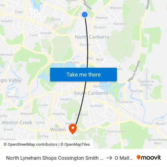 North Lyneham Shops Cossington Smith Cr to O Malley map