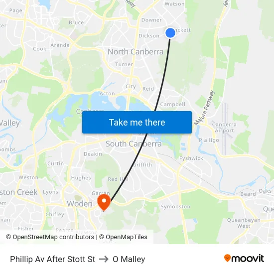 Phillip Av After Stott St to O Malley map