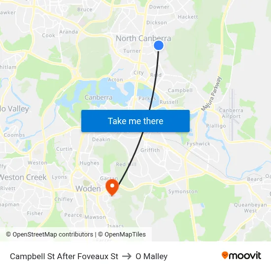 Campbell St After Foveaux St to O Malley map