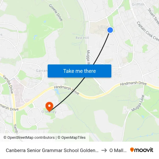 Canberra Senior Grammar School Golden Gr to O Malley map