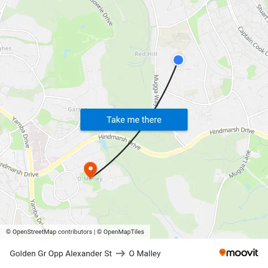 Golden Gr Opp Alexander St to O Malley map