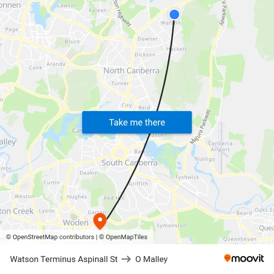 Watson Terminus Aspinall St to O Malley map
