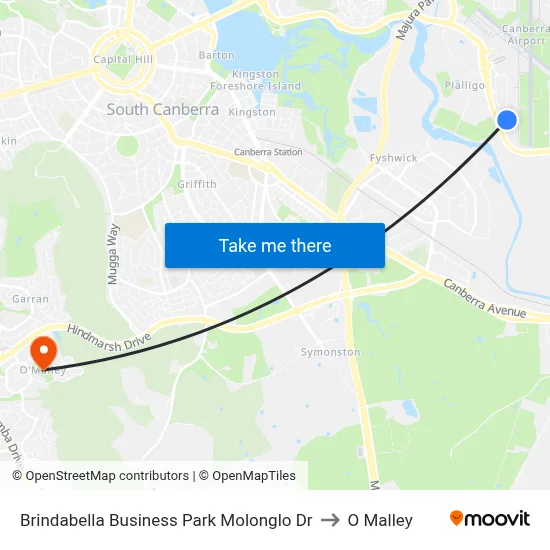 Brindabella Business Park Molonglo Dr to O Malley map