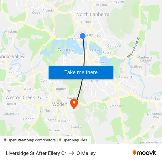 Liversidge St After Ellery Cr to O Malley map