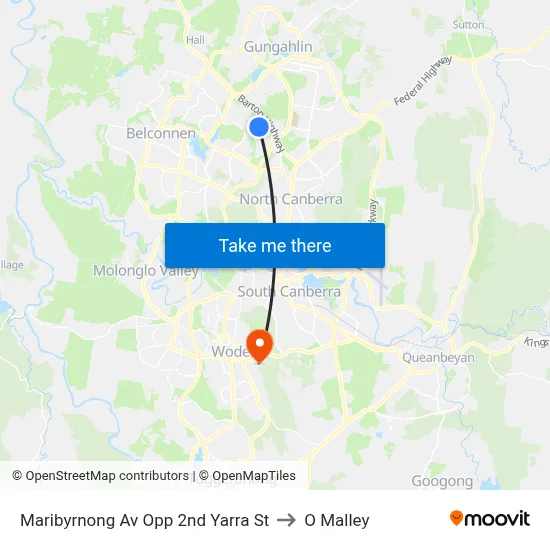 Maribyrnong Av Opp 2nd Yarra St to O Malley map