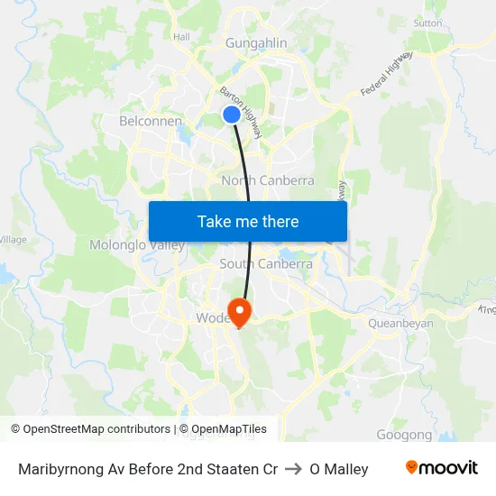 Maribyrnong Av Before 2nd Staaten Cr to O Malley map