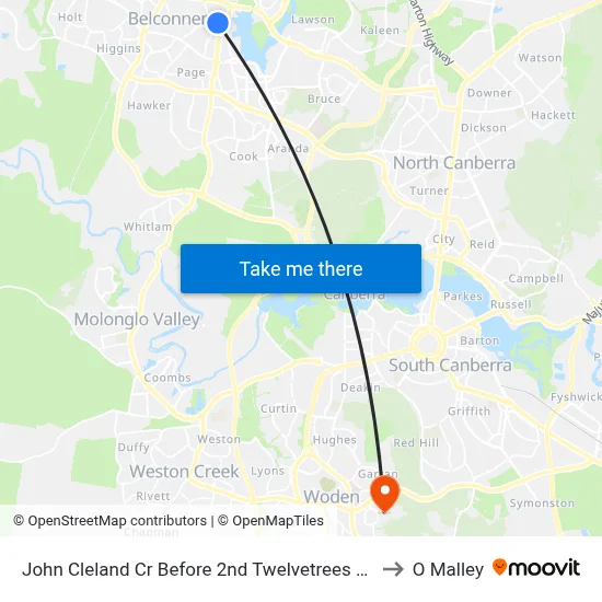 John Cleland Cr Before 2nd Twelvetrees Cr to O Malley map