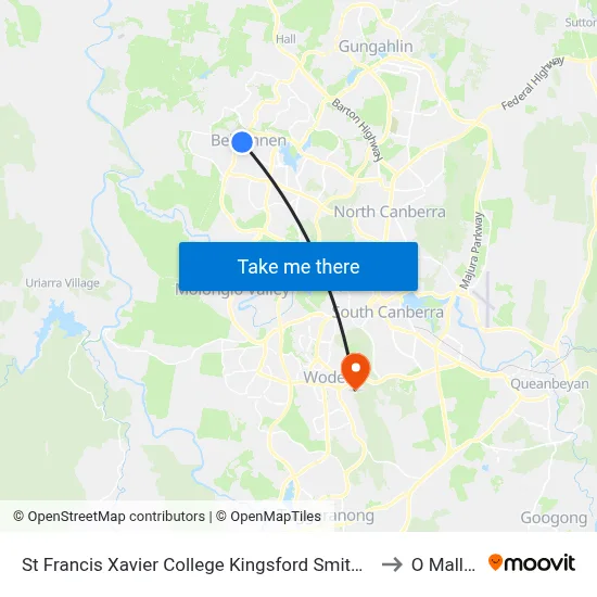 St Francis Xavier College Kingsford Smith Dr to O Malley map