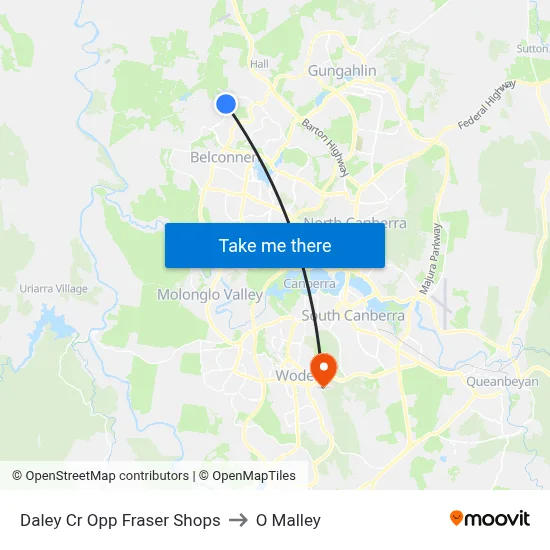 Daley Cr Opp Fraser Shops to O Malley map