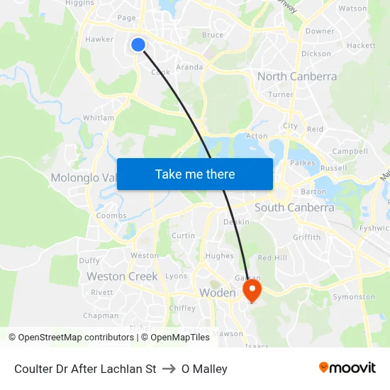 Coulter Dr After Lachlan St to O Malley map