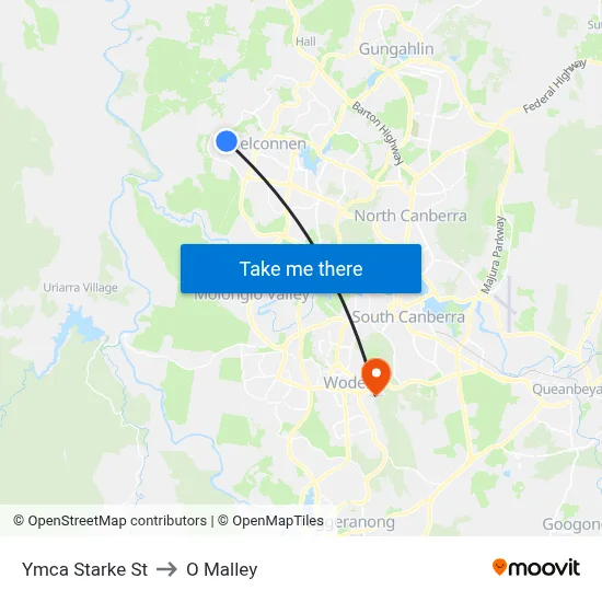 Ymca Starke St to O Malley map