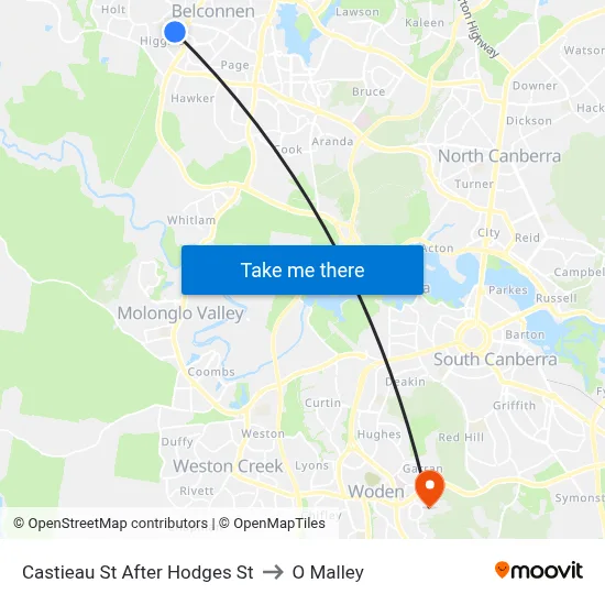 Castieau St After Hodges St to O Malley map