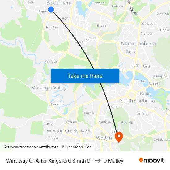 Wirraway Cr After Kingsford Smith Dr to O Malley map