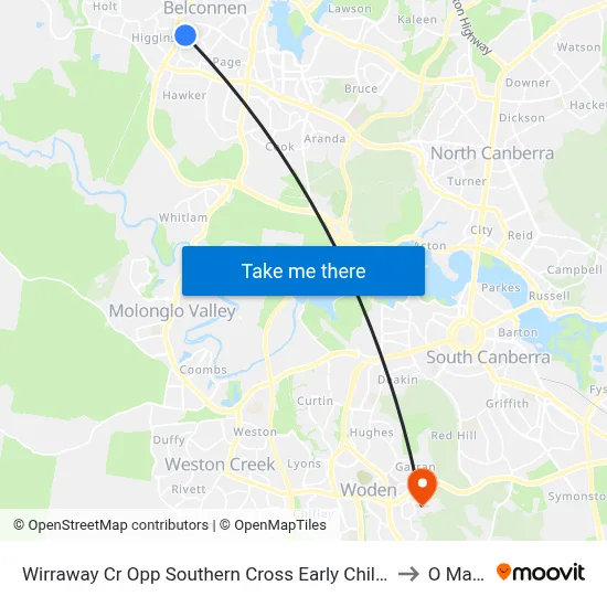 Wirraway Cr Opp Southern Cross Early Childhood Sch to O Malley map