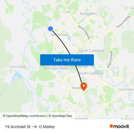 19 Archdall St to O Malley map