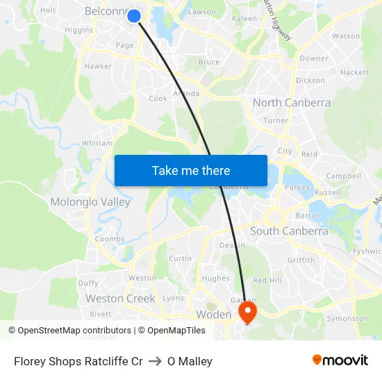 Florey Shops Ratcliffe Cr to O Malley map