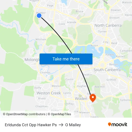 Erldunda Cct Opp Hawker Ps to O Malley map