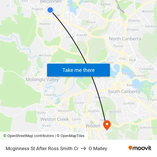 Mcginness St After Ross Smith Cr to O Malley map