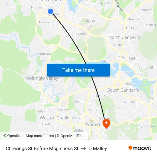 Chewings St Before Mcginness St to O Malley map