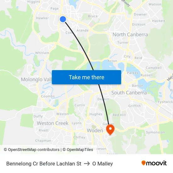 Bennelong Cr Before Lachlan St to O Malley map