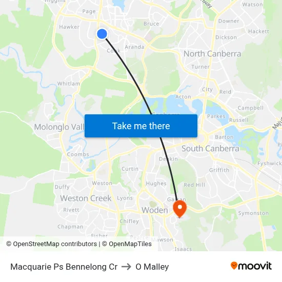 Macquarie Ps Bennelong Cr to O Malley map