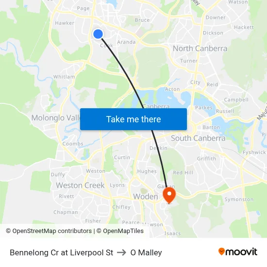 Bennelong Cr at Liverpool St to O Malley map