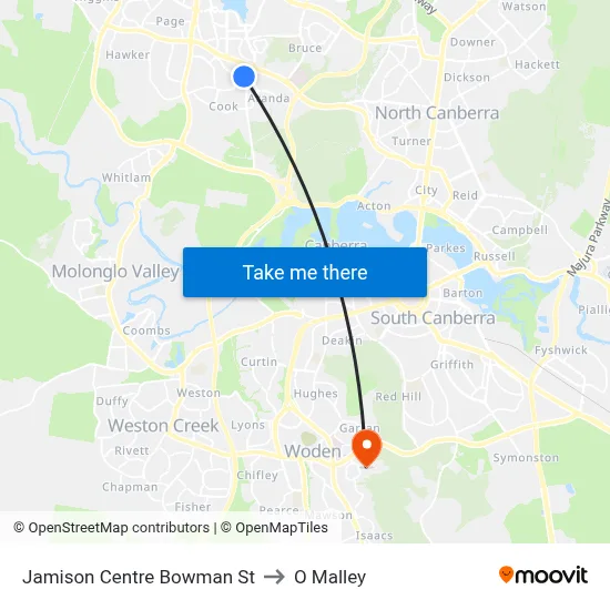 Jamison Centre Bowman St to O Malley map