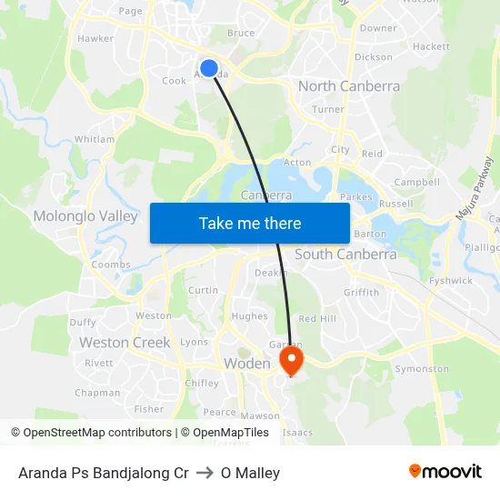 Aranda Ps Bandjalong Cr to O Malley map