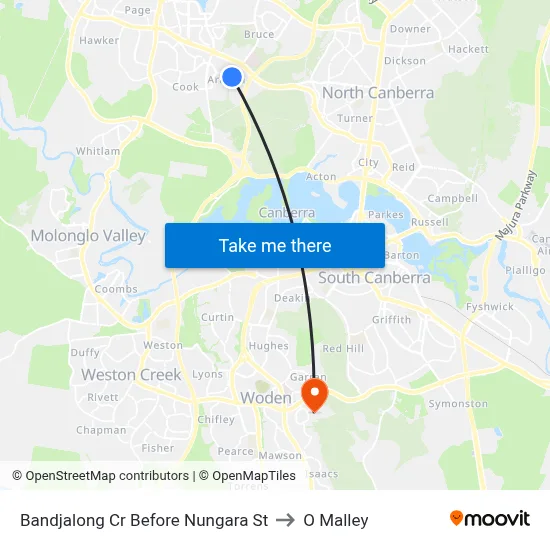 Bandjalong Cr Before Nungara St to O Malley map