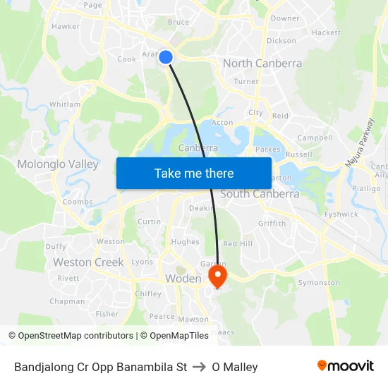 Bandjalong Cr Opp Banambila St to O Malley map