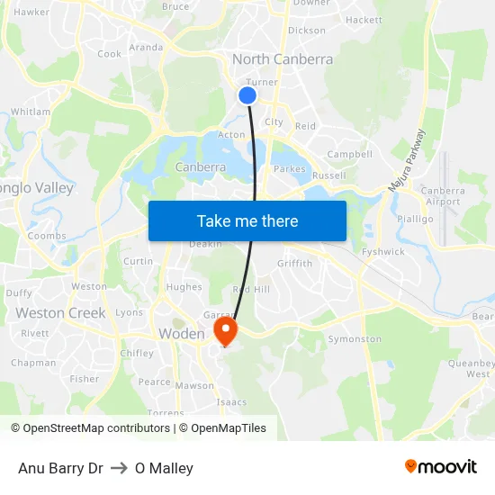 Anu Barry Dr to O Malley map