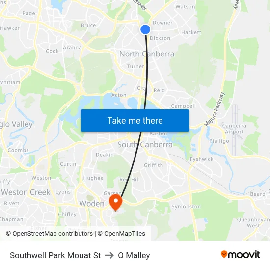 Southwell Park Mouat St to O Malley map