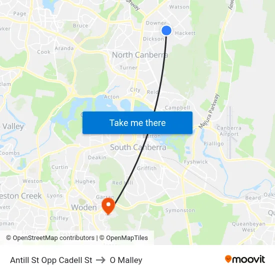 Antill St Opp Cadell St to O Malley map