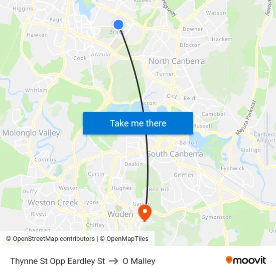 Thynne St Opp Eardley St to O Malley map