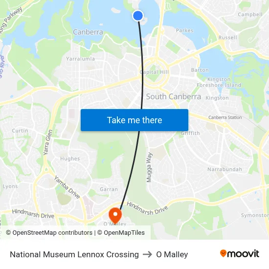 National Museum Lennox Crossing to O Malley map