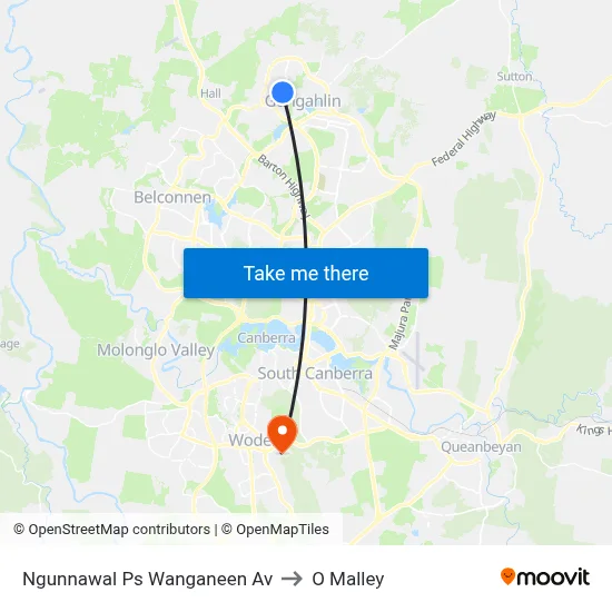 Ngunnawal Ps Wanganeen Av to O Malley map