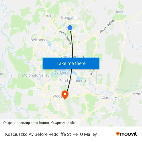 Kosciuszko Av Before Redcliffe St to O Malley map