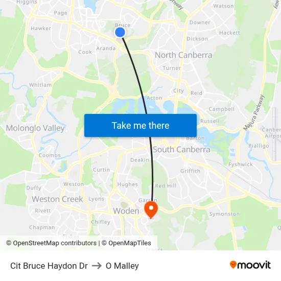 Cit Bruce Haydon Dr to O Malley map