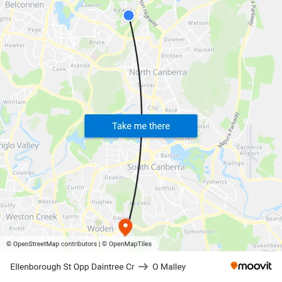 Ellenborough St Opp Daintree Cr to O Malley map