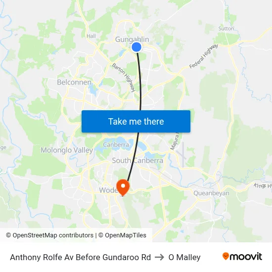Anthony Rolfe Av Before Gundaroo Rd to O Malley map