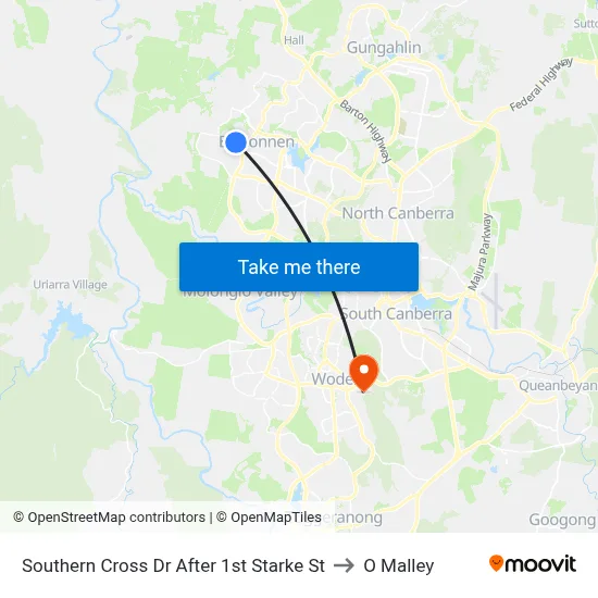 Southern Cross Dr After 1st Starke St to O Malley map