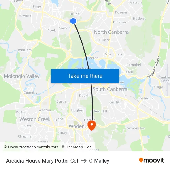 Arcadia House Mary Potter Cct to O Malley map