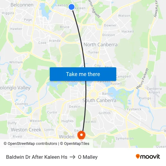 Baldwin Dr After Kaleen Hs to O Malley map