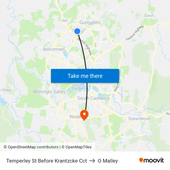 Temperley St Before Krantzcke Cct to O Malley map