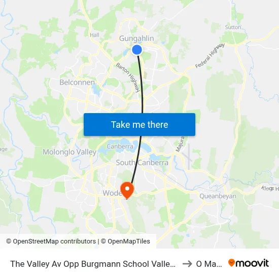 The Valley Av Opp Burgmann School Valley Campus to O Malley map